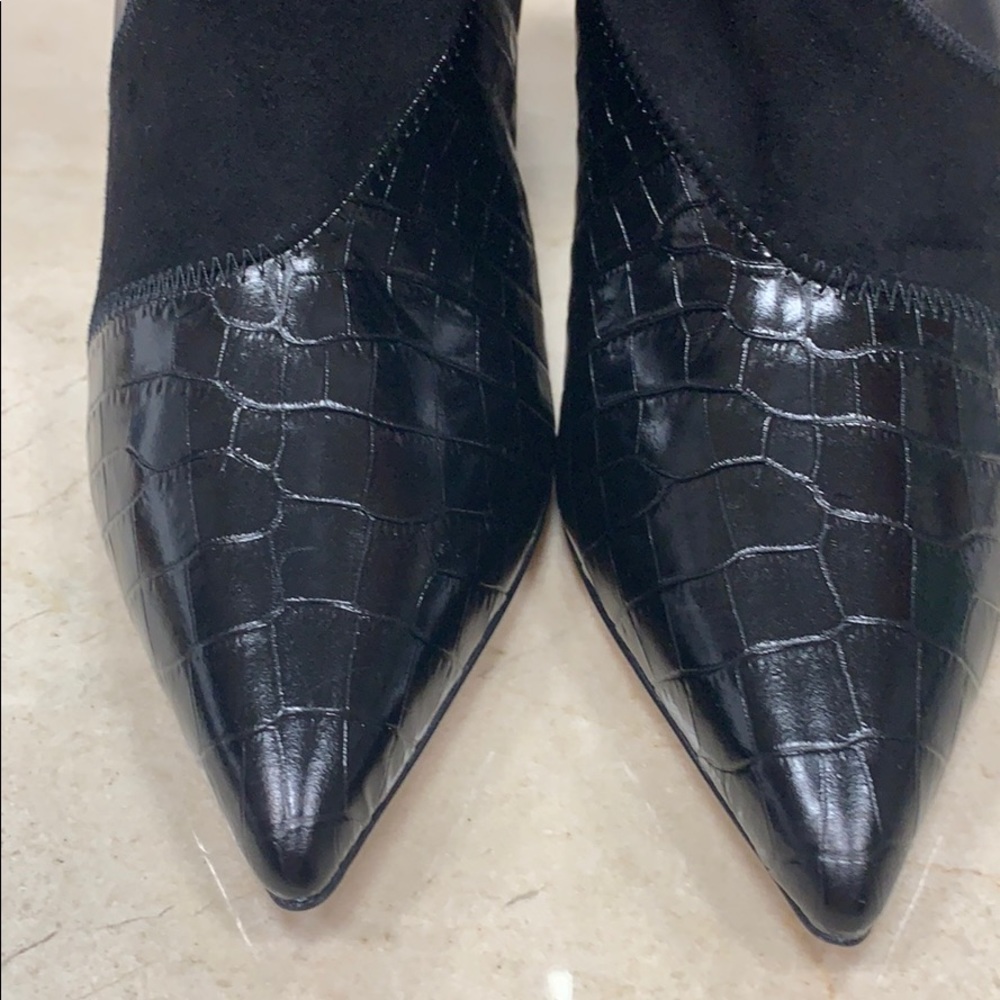 AQUAZZURA BOETTI BOOTS IN BLACK SUEDE AND LEATHER SLIP ON STYLE SIZE 8.5 - Picture 6 of 10